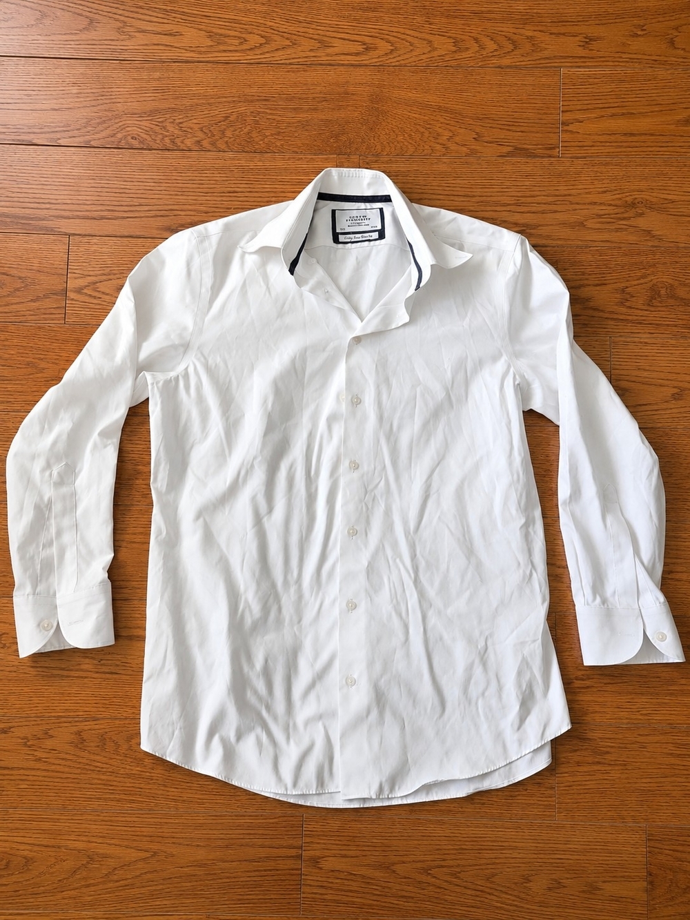 Charles Tyrwhitt Mens Dress Shirt 16/33 White Button Front Long Sleeve Cotton